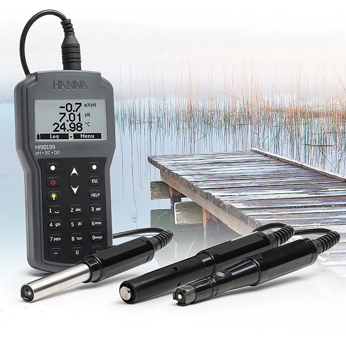 哈纳微电脑pH-EC-TDS-DO-盐度-°C多参数水质测定仪HI98199