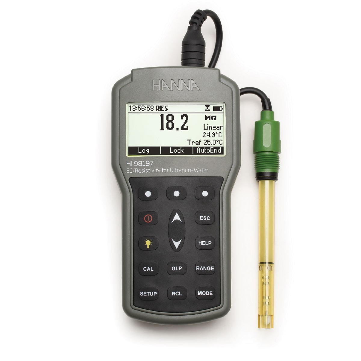 哈纳超纯水微电脑EC-TDS-电阻率-NaCI-°C测定仪HI98197