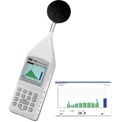 台湾泰仕1/1 及 1/3 八音度实时音频分析仪TES-1358C