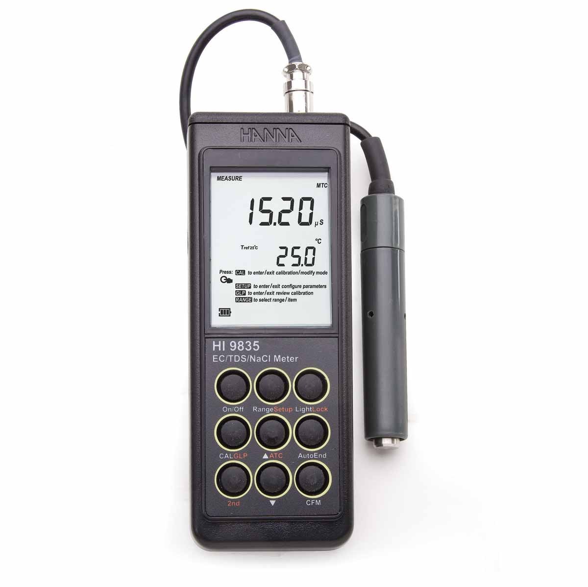 哈纳便携式微电脑EC-TDS-盐度-°C测定仪HI9835