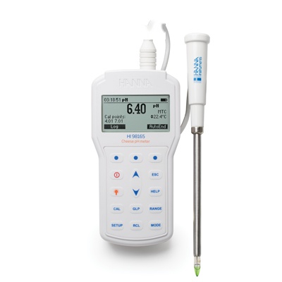 哈纳沃德微电脑便携式pH-mV-oC/oF测定仪【奶酪样品】HI98165C