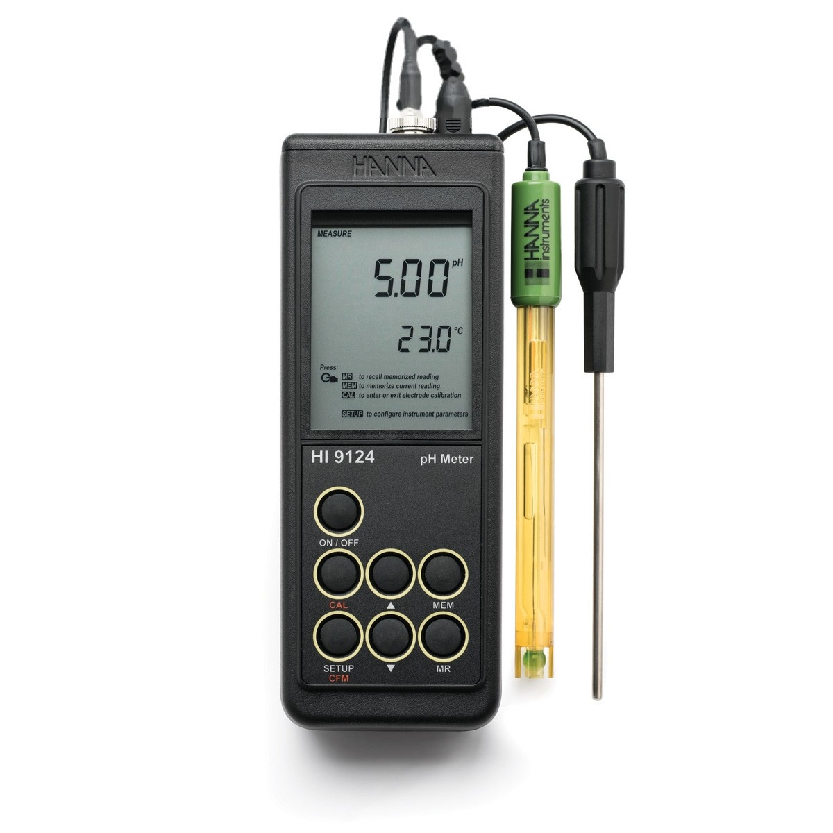 哈纳沃德微电脑酸度pH-温度°C测定仪HI9124