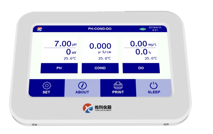 上海佑科便携式触摸屏pH/电导率测定仪P704