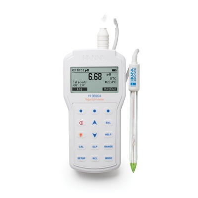 哈纳沃德微电脑便携式pH-mV-oC/oF测定仪【酸奶样品】HI98164C