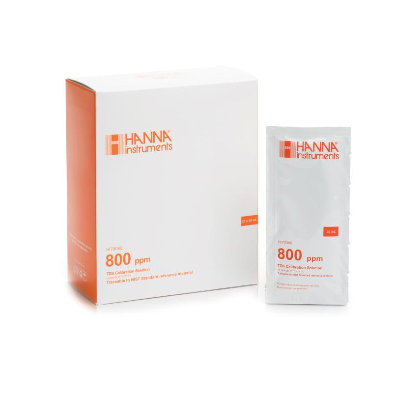 HANNA HI70080P TDS校准液 800 mg/L (ppm) /20ml/袋（25 袋/盒）