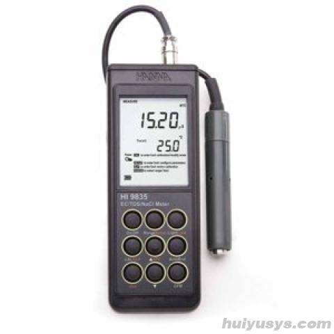 哈纳 HI9835 便携式微电脑EC-TDS-盐度-°C测定仪
