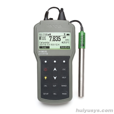 哈纳沃德防水便携式酸度pH-氧化还原ORP-离子浓度ISE-温度测定仪HI98191-03