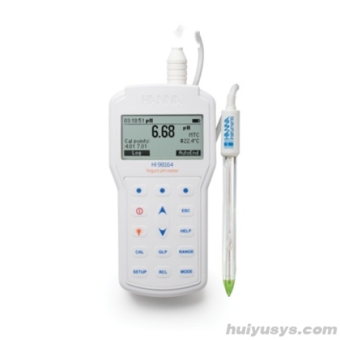 哈纳沃德微电脑便携式pH-mV-oC/oF测定仪【酸奶样品】HI98164C