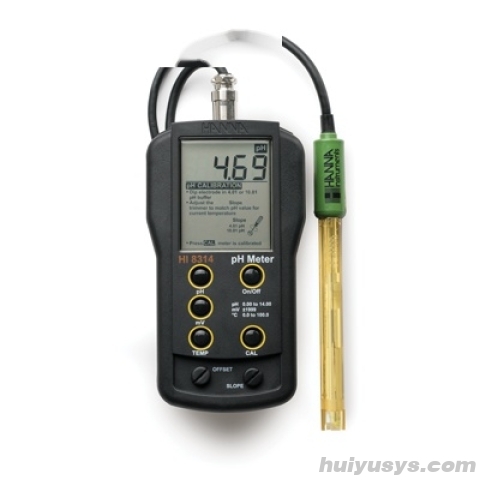 哈纳沃德便携式酸度pH-氧化还原mV-温度测定仪HI8314C